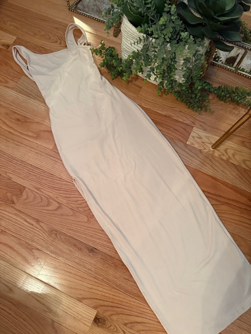 SHEIN Low Open Back Long Fitted Stretch Dress sz S